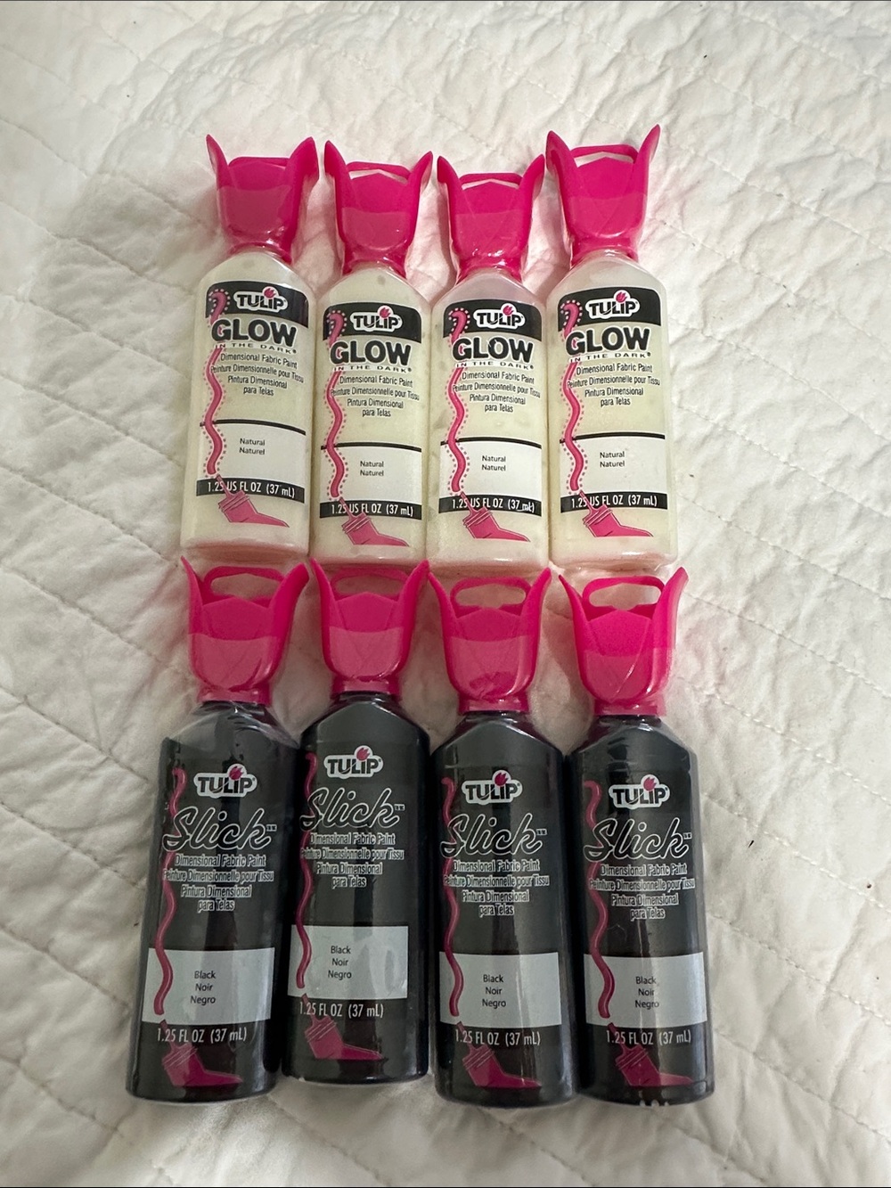 Tulip Glow & Slick Fabric Paint Set - White and Black